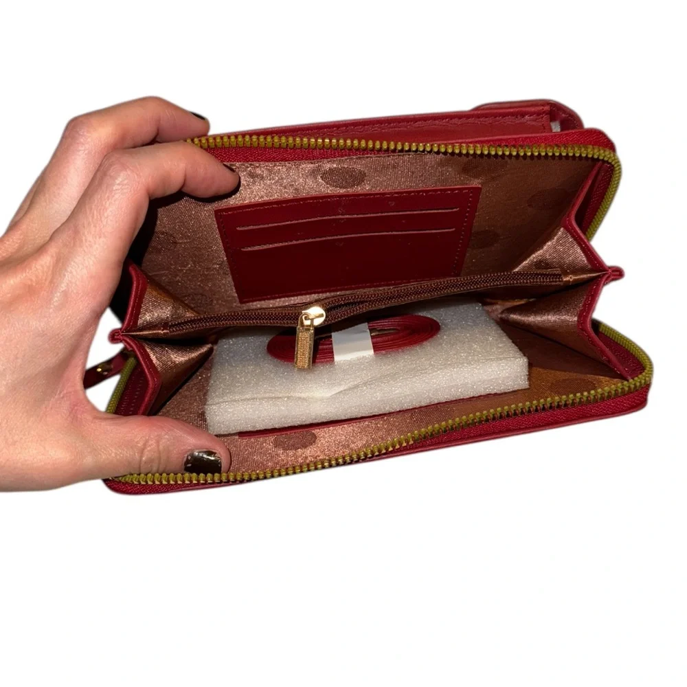 Brand New Red Crossbody Clutch Wallet